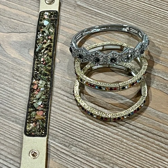 Sparkle & Shine Jewelry Bundle | Statement Cuff, Bangles & Crystals - Picture 3 of 5